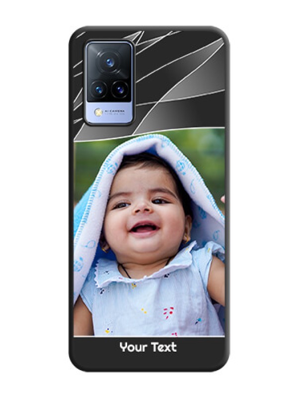 Custom Mixed Wave Lines on Photo on Space Black Soft Matte Mobile Cover - Vivo V21 5G