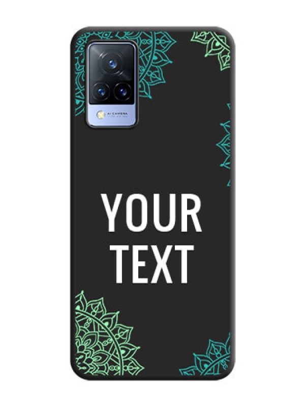 Custom Your Name with Floral Design on Space Black Custom Soft Matte Back Cover - Vivo V21 5G