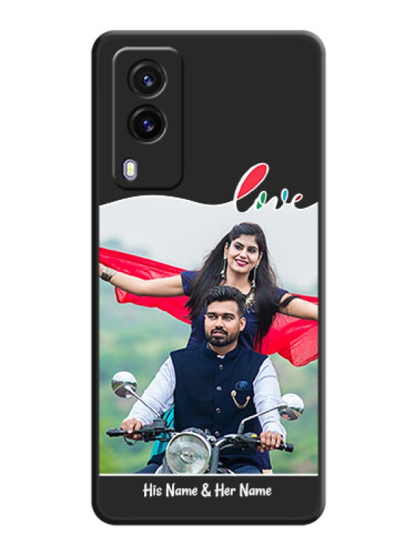 Custom Fall in Love Pattern with Picture on Photo on Space Black Soft Matte Mobile Case - Vivo V21E 5G