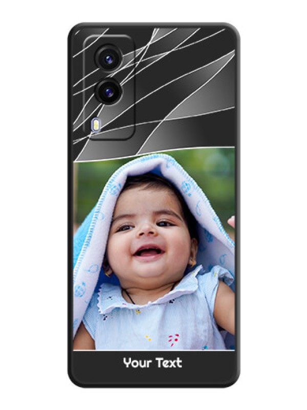 Custom Mixed Wave Lines on Photo on Space Black Soft Matte Mobile Cover - Vivo V21E 5G