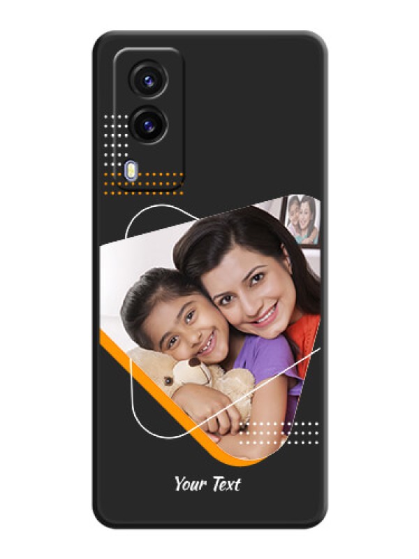 Custom Yellow Triangle on Photo on Space Black Soft Matte Phone Cover - Vivo V21E 5G