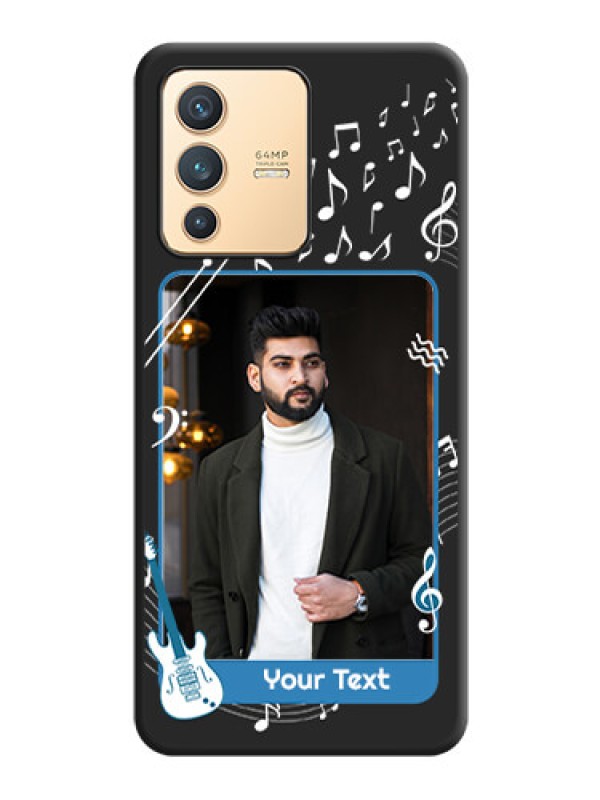 Custom Musical Theme Design with Text on Photo on Space Black Soft Matte Mobile Case - Vivo V23 5G