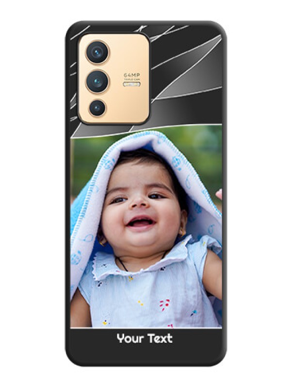 Custom Mixed Wave Lines on Photo on Space Black Soft Matte Mobile Cover - Vivo V23 5G