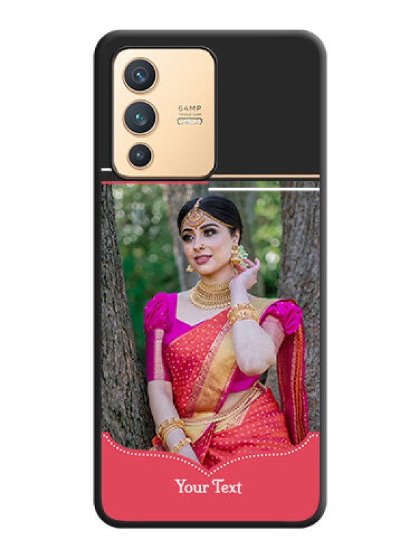 Custom Classic Plain Design with Name on Photo on Space Black Soft Matte Phone Cover - Vivo V23 5G