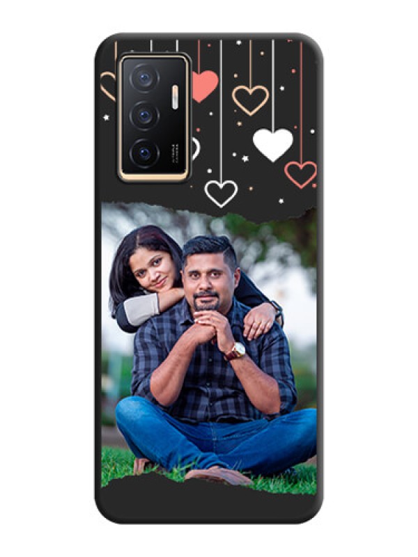 Custom Love Hangings with Splash Wave Picture on Space Black Custom Soft Matte Phone Back Cover - Vivo V23e 5G