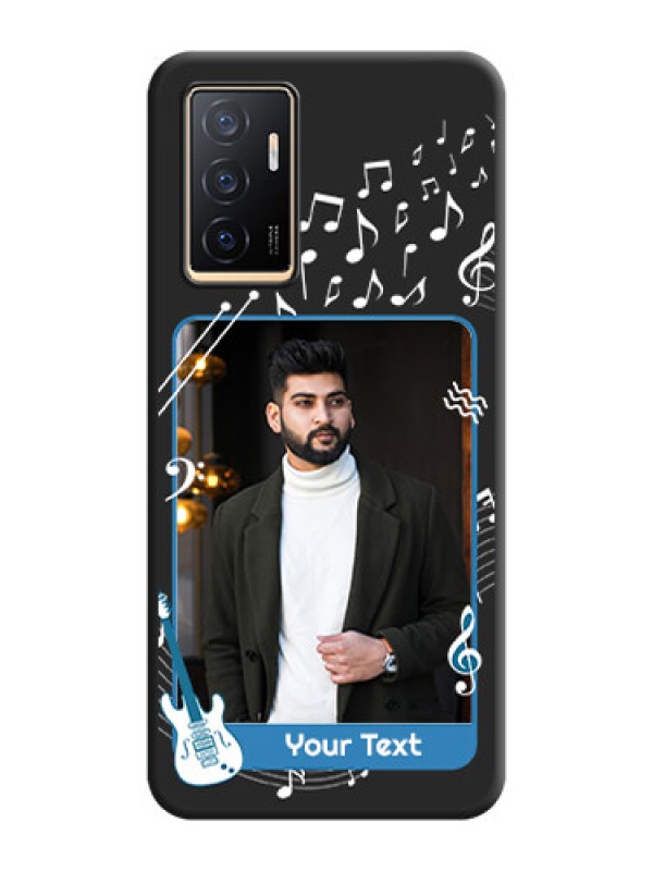 Custom Musical Theme Design with Text on Photo on Space Black Soft Matte Mobile Case - Vivo V23e 5G