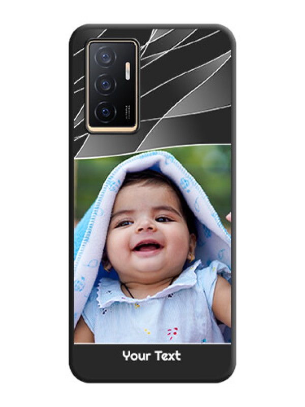 Custom Mixed Wave Lines on Photo on Space Black Soft Matte Mobile Cover - Vivo V23e 5G
