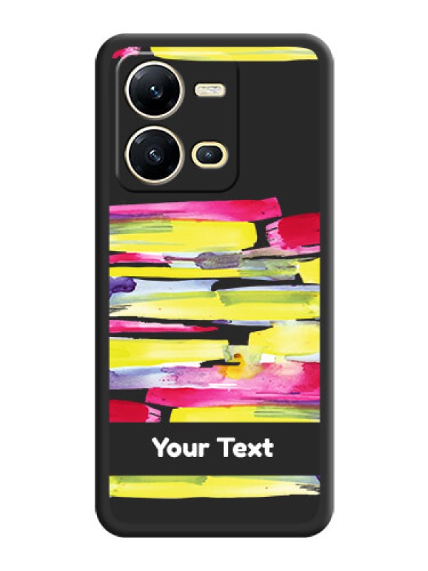 Custom Brush Coloured on Space Black Personalized Soft Matte Phone Covers - Vivo V25 5G