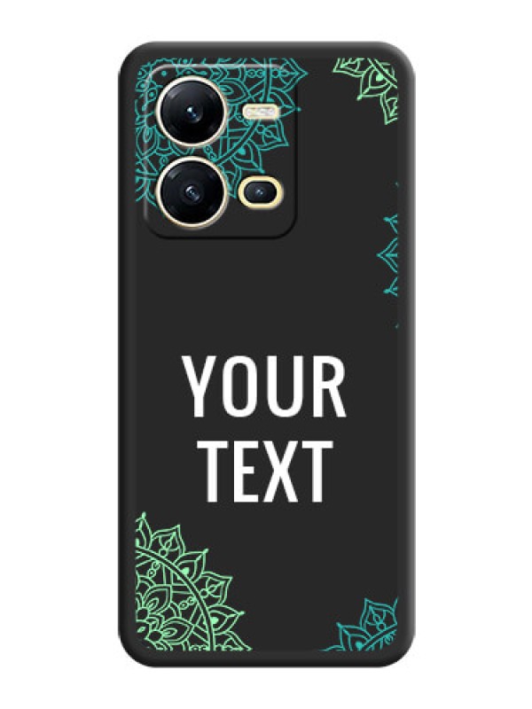 Custom Your Name with Floral Design on Space Black Custom Soft Matte Back Cover - Vivo V25 5G