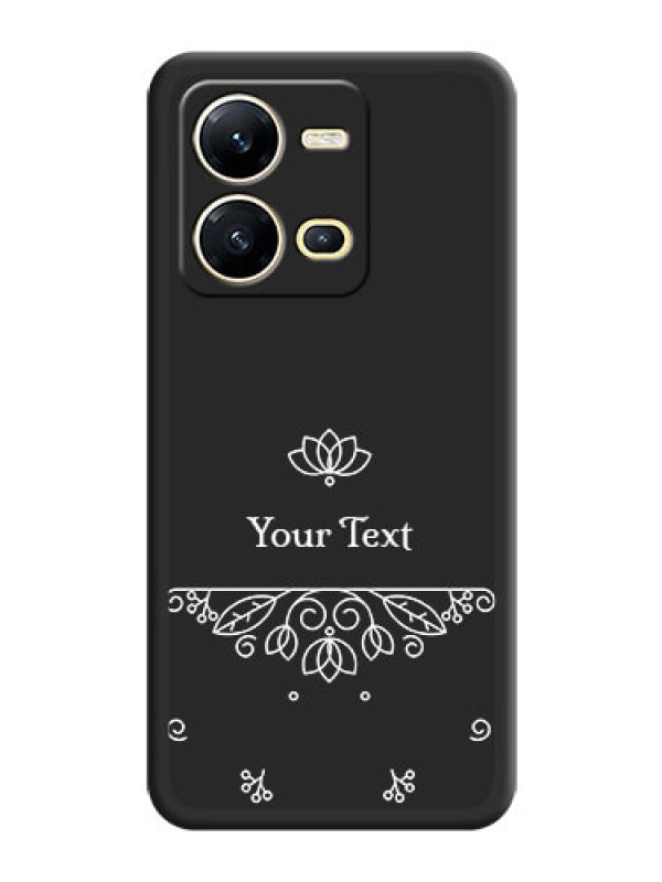 Custom Lotus Garden Custom Text On Space Black Personalized Soft Matte Phone Covers -Vivo V25 5G