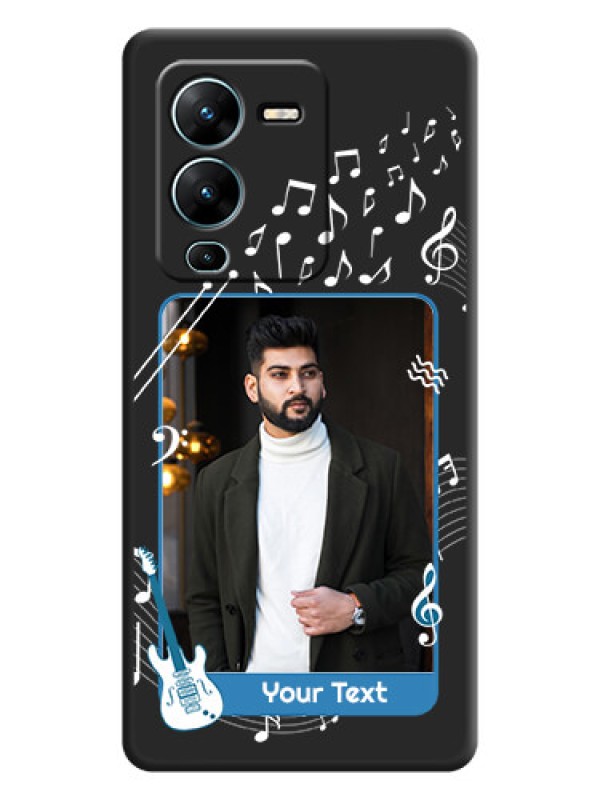 Custom Musical Theme Design with Text on Photo on Space Black Soft Matte Mobile Case - Vivo V25 Pro 5G