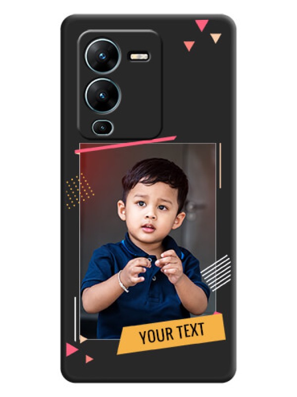 Custom Photo Frame with Triangle Small Dots on Photo on Space Black Soft Matte Back Cover - Vivo V25 Pro 5G
