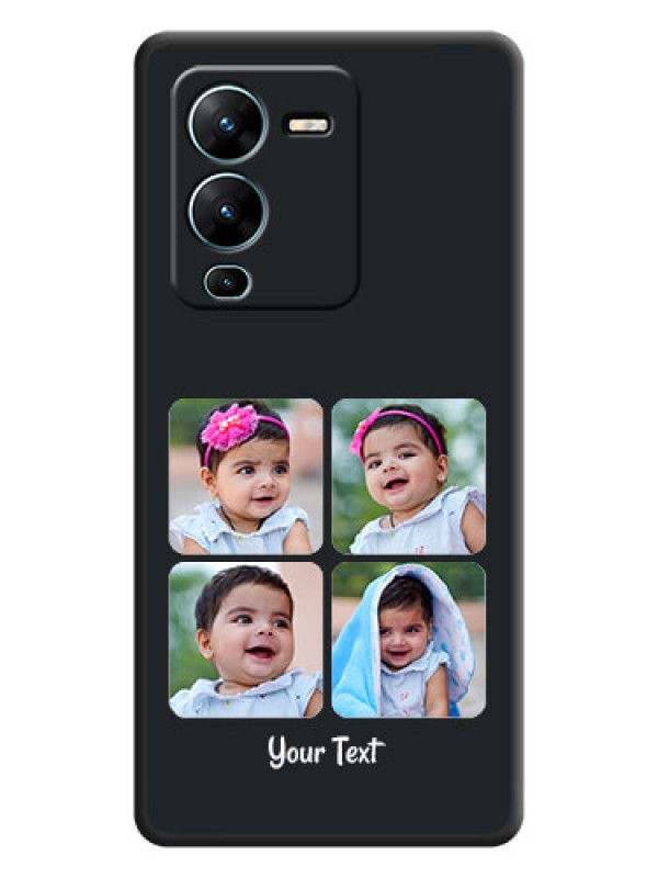 Custom Floral Art with 6 Image Holder on Photo on Space Black Soft Matte Mobile Case - Vivo V25 Pro 5G
