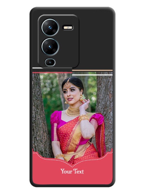 Custom Classic Plain Design with Name on Photo on Space Black Soft Matte Phone Cover - Vivo V25 Pro 5G