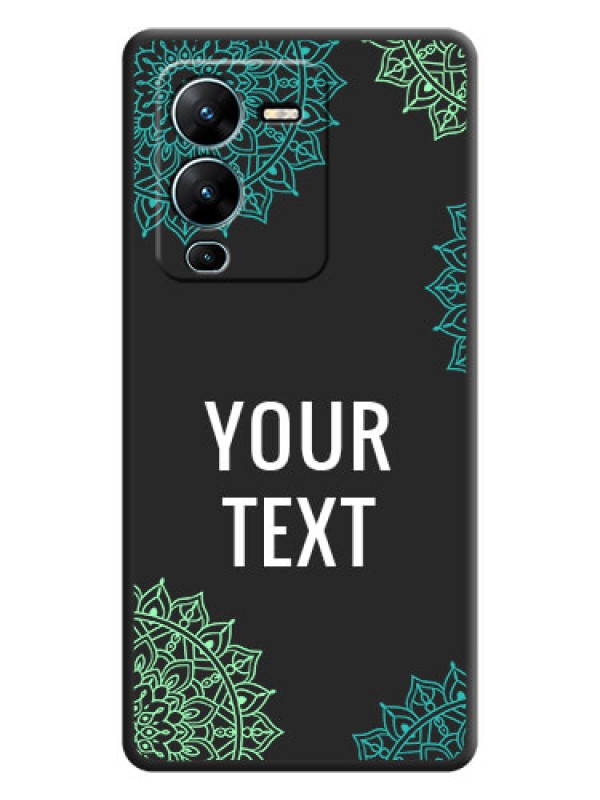 Custom Your Name with Floral Design on Space Black Custom Soft Matte Back Cover - Vivo V25 Pro 5G