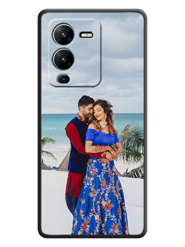 Custom Full Single Pic Upload On Space Black Personalized Soft Matte Phone Covers -Vivo V25 Pro 5G