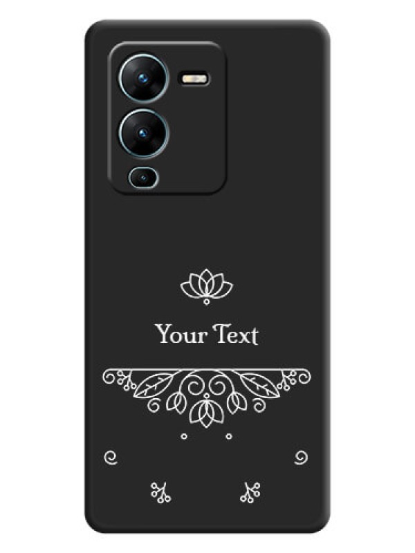 Custom Lotus Garden Custom Text On Space Black Personalized Soft Matte Phone Covers -Vivo V25 Pro 5G