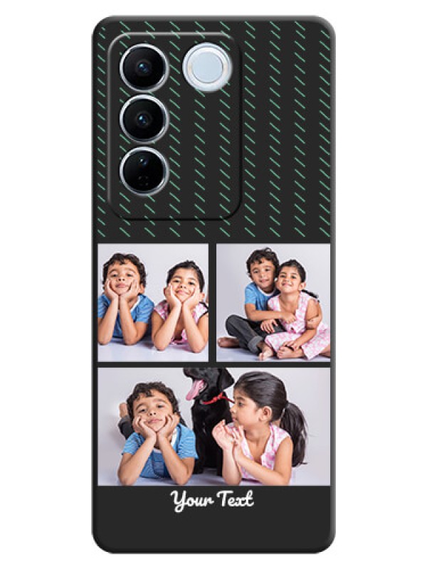 Custom Cross Dotted Pattern with 2 Image Holder  on Personalised Space Black Soft Matte Cases - Vivo V27 Pro