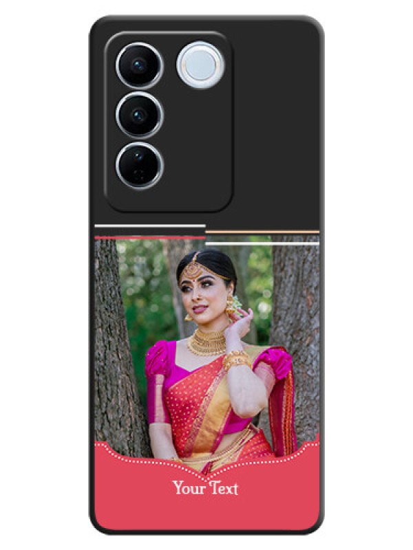 Custom Classic Plain Design with Name on Photo on Space Black Soft Matte Phone Cover - Vivo V27 Pro