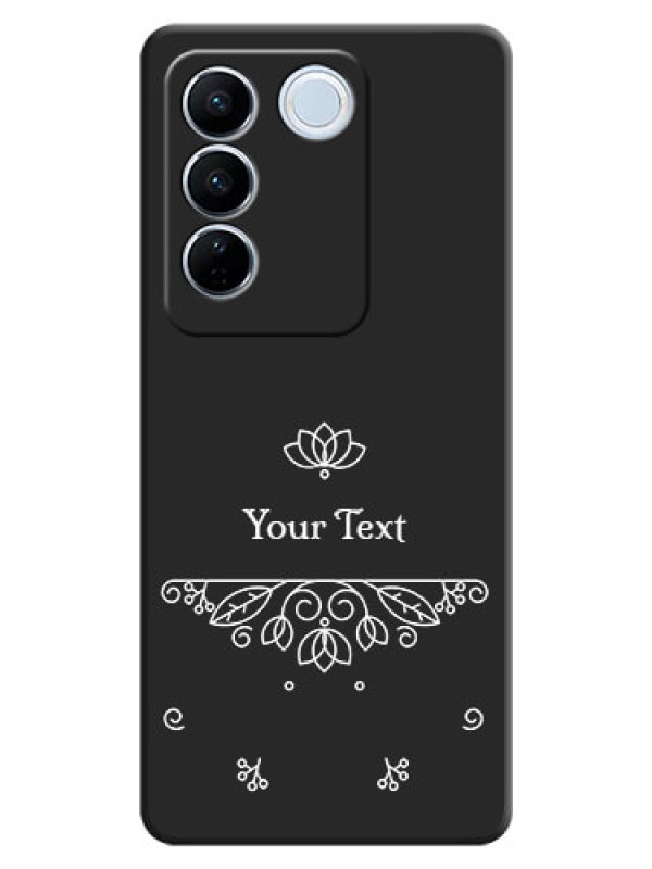 Custom Lotus Garden Custom Text On Space Black Personalized Soft Matte Phone Covers -Vivo V27 Pro