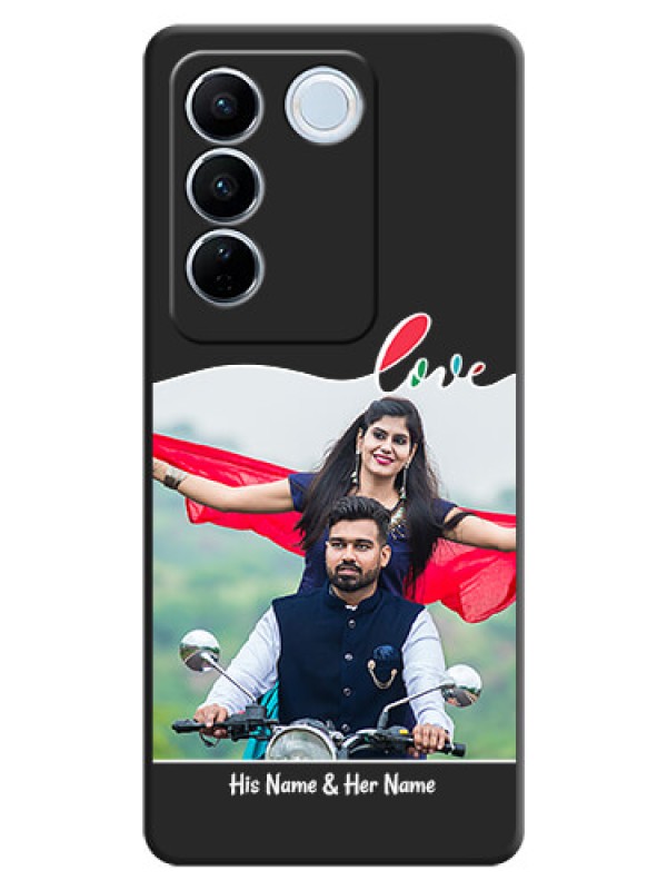 Custom Fall in Love Pattern with Picture on Photo on Space Black Soft Matte Mobile Case - Vivo V27
