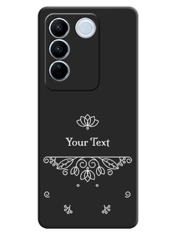 Custom Lotus Garden Custom Text On Space Black Personalized Soft Matte Phone Covers -Vivo V27