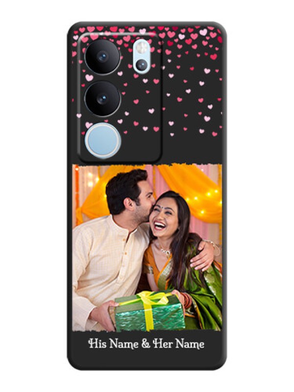 Custom Fall in Love with Your Partner on Photo On Space Black Custom Soft Matte Mobile Back Cover - Vivo V29 5G