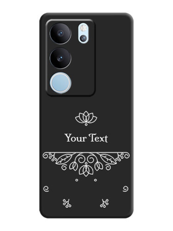 Custom Lotus Garden Custom Text On Space Black Custom Soft Matte Mobile Back Cover - Vivo V29 5G
