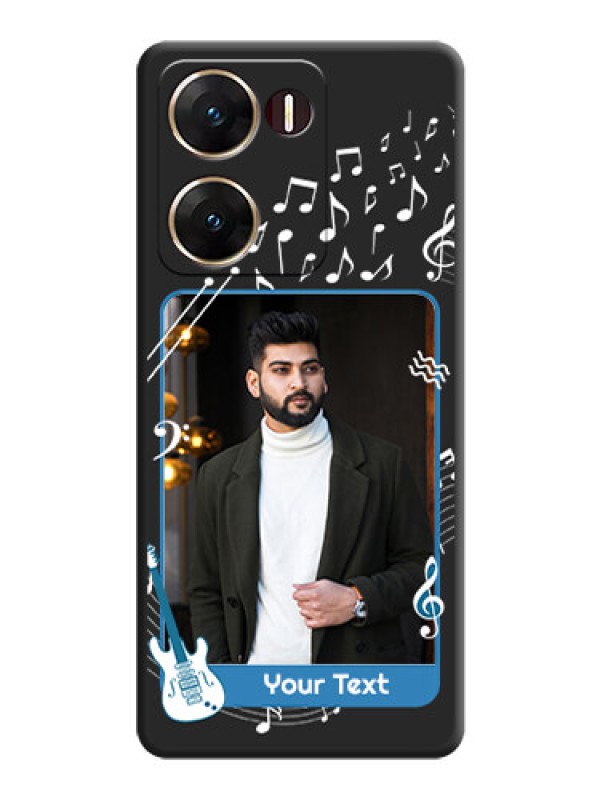 Custom Musical Theme Design with Text on Photo On Space Black Custom Soft Matte Mobile Back Cover - Vivo V29E 5G