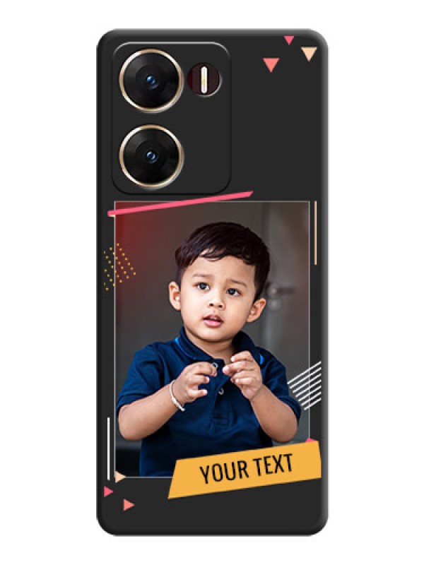 Custom Photo Frame with Triangle Small Dots on Photo On Space Black Custom Soft Matte Mobile Back Cover - Vivo V29E 5G