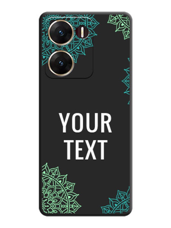 Custom Your Name with Floral Design On Space Black Custom Soft Matte Mobile Back Cover - Vivo V29E 5G