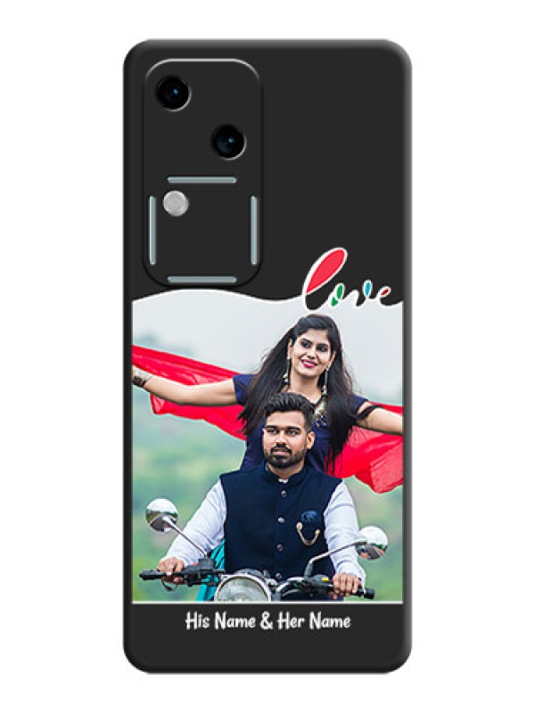 Custom Fall in Love Pattern with Picture - Photo on Space Black Soft Matte Mobile Case - Vivo V30 5G