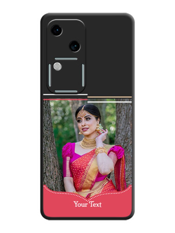 Custom Classic Plain Design with Name - Photo on Space Black Soft Matte Phone Cover - Vivo V30 5G
