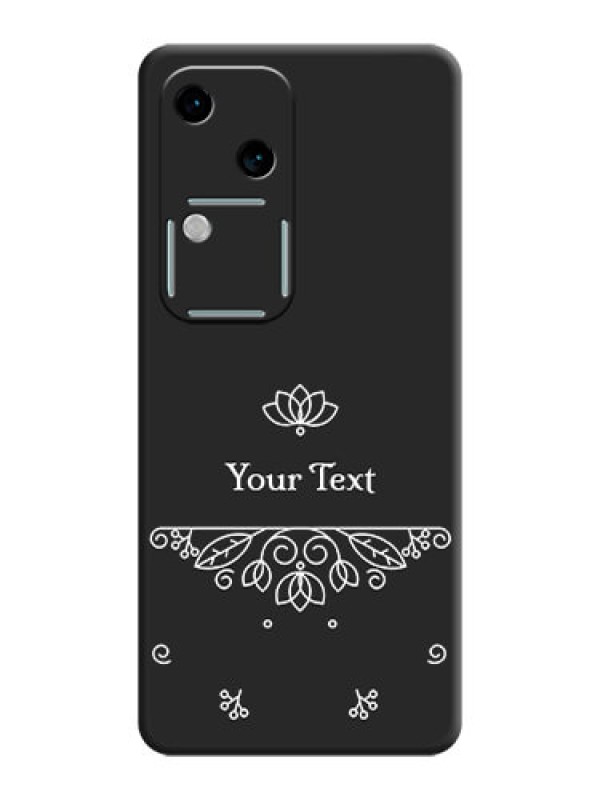 Custom Lotus Garden Custom Text On Space Black Personalized Soft Matte Phone Covers - Vivo V30 5G