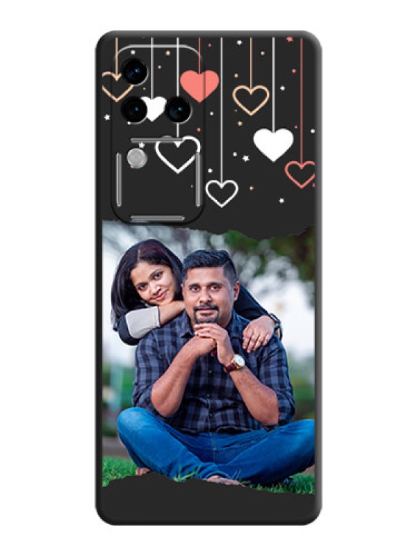 Custom Love Hangings with Splash Wave Picture on Space Black Custom Soft Matte Phone Back Cover - Vivo V30 Pro 5G