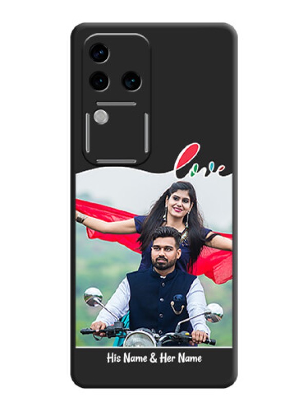 Custom Fall in Love Pattern with Picture - Photo on Space Black Soft Matte Mobile Case - Vivo V30 Pro 5G