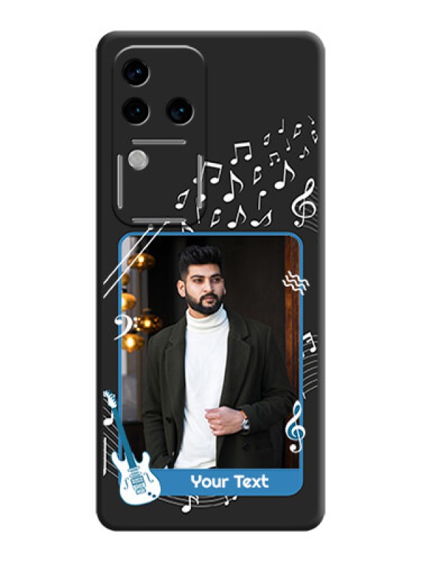 Custom Musical Theme Design with Text - Photo on Space Black Soft Matte Mobile Case - Vivo V30 Pro 5G