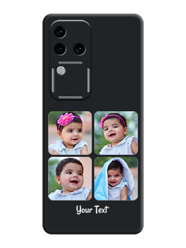 Custom Floral Art with 6 Image Holder - Photo on Space Black Soft Matte Mobile Case - Vivo V30 Pro 5G