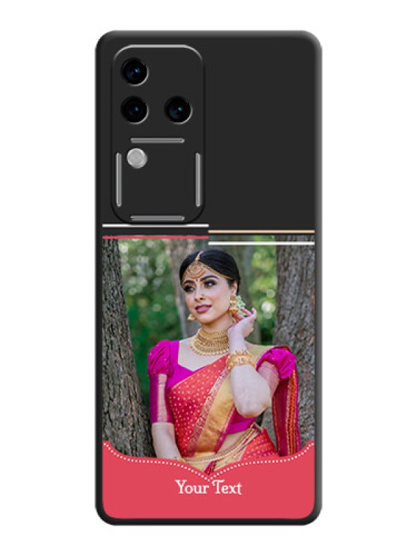 Custom Classic Plain Design with Name - Photo on Space Black Soft Matte Phone Cover - Vivo V30 Pro 5G