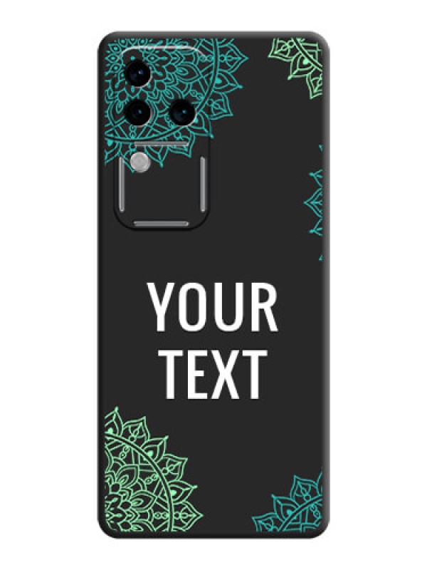 Custom Your Name with Floral Design on Space Black Custom Soft Matte Back Cover - Vivo V30 Pro 5G