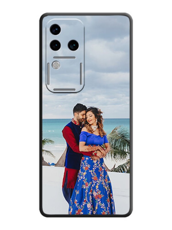 Custom Full Single Pic Upload On Space Black Personalized Soft Matte Phone Covers - Vivo V30 Pro 5G