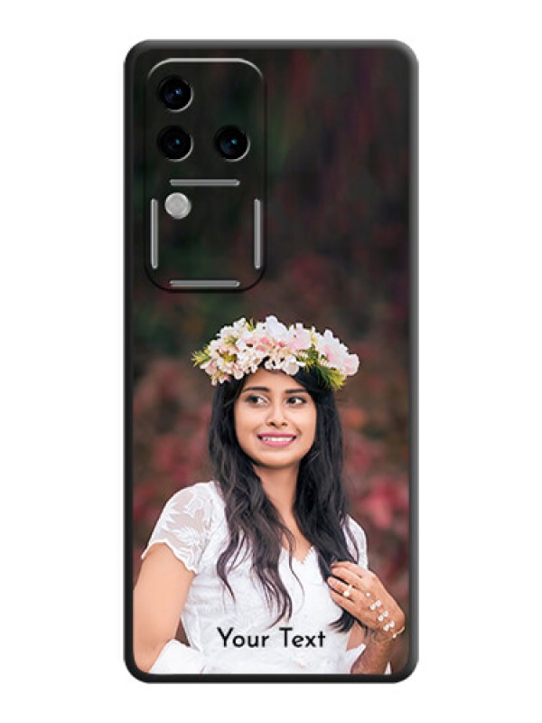 Custom Full Single Pic Upload With Text On Space Black Personalized Soft Matte Phone Covers - Vivo V30 Pro 5G
