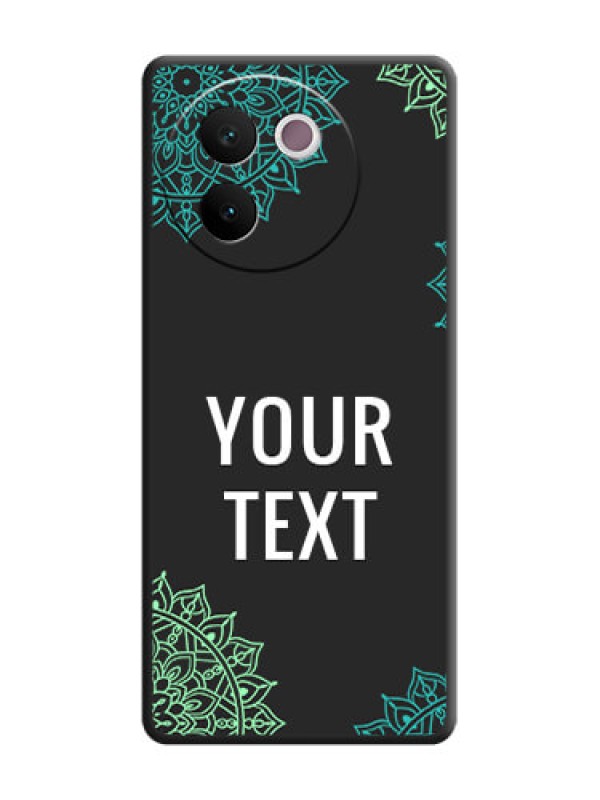 Custom Your Name with Floral Design On Space Black Custom Soft Matte Mobile Back Cover - Vivo V30e 5G