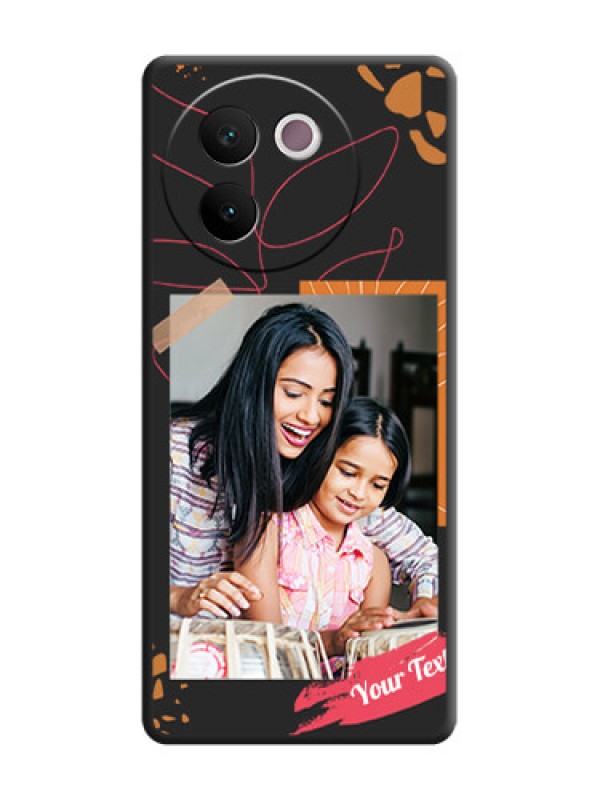 Custom Orange Photo Frame On Space Black Custom Soft Matte Mobile Back Cover - Vivo V30e 5G