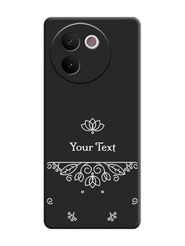 Custom Lotus Garden Custom Text On Space Black Custom Soft Matte Mobile Back Cover - Vivo V30e 5G