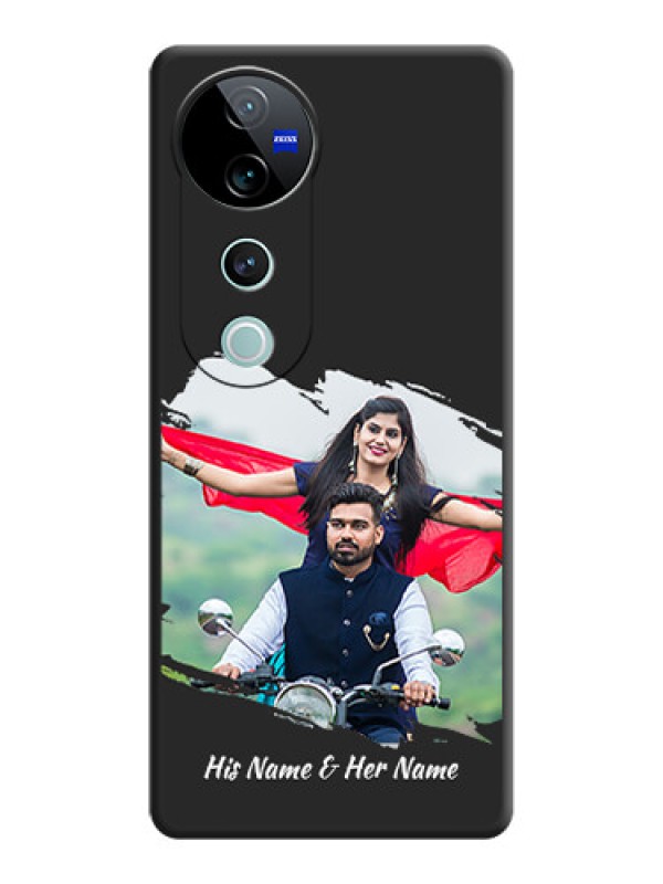 Custom Grunge Brush Strokes on Photo On Space Black Custom Soft Matte Mobile Back Cover - Vivo V40 Pro 5G