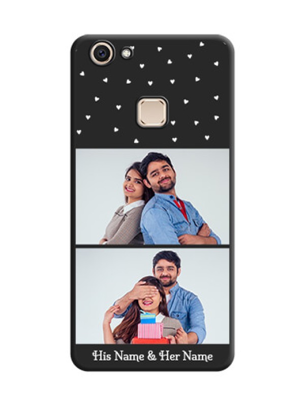 Custom Miniature Love Symbols with Name On Space Black Custom Soft Matte Mobile Back Cover - Vivo V7 Plus