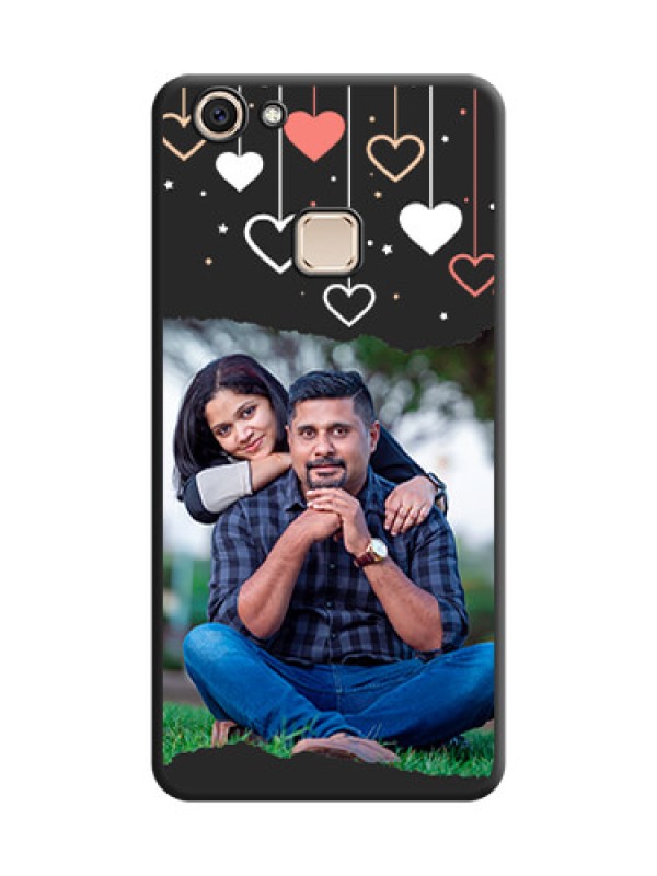 Custom Love Hangings with Splash Wave Picture On Space Black Custom Soft Matte Mobile Back Cover - Vivo V7 Plus