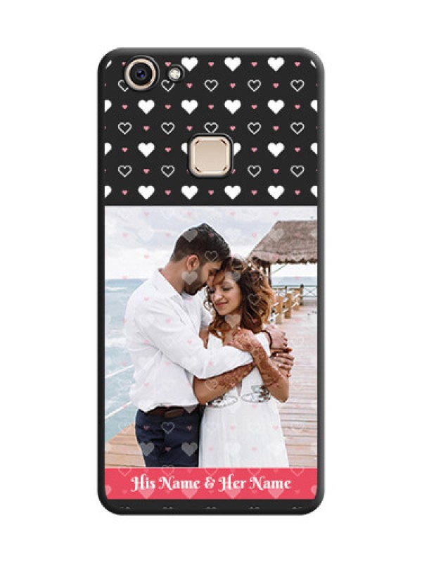 Custom White Color Love Symbols with Text Design on Photo On Space Black Custom Soft Matte Mobile Back Cover - Vivo V7 Plus