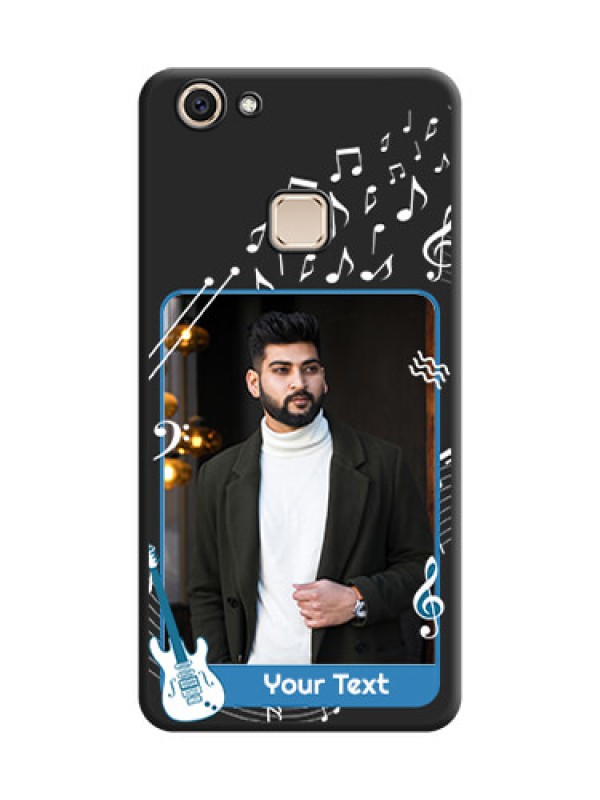 Custom Musical Theme Design with Text on Photo On Space Black Custom Soft Matte Mobile Back Cover - Vivo V7 Plus